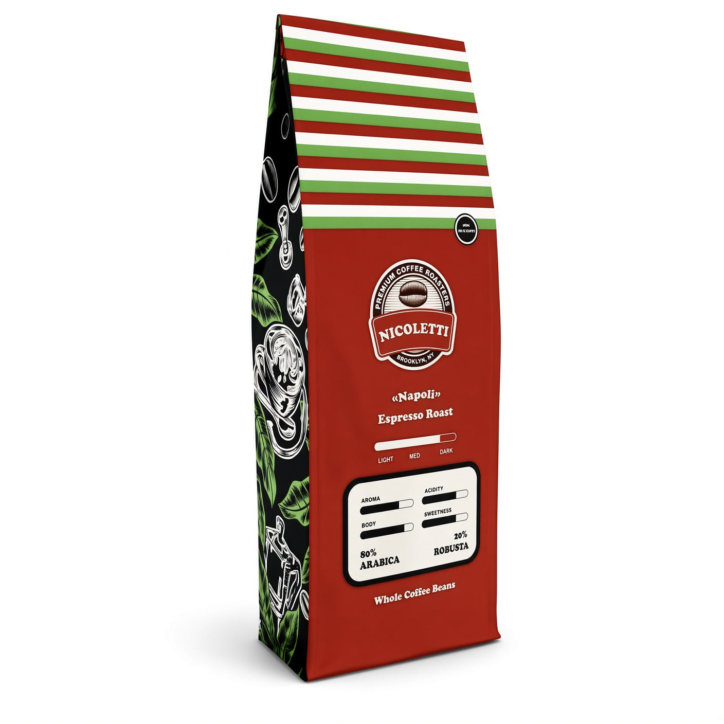 Nicoletti Coffee Espresso “Napoli Roast” 2lb Whole Beans (Made in Broo