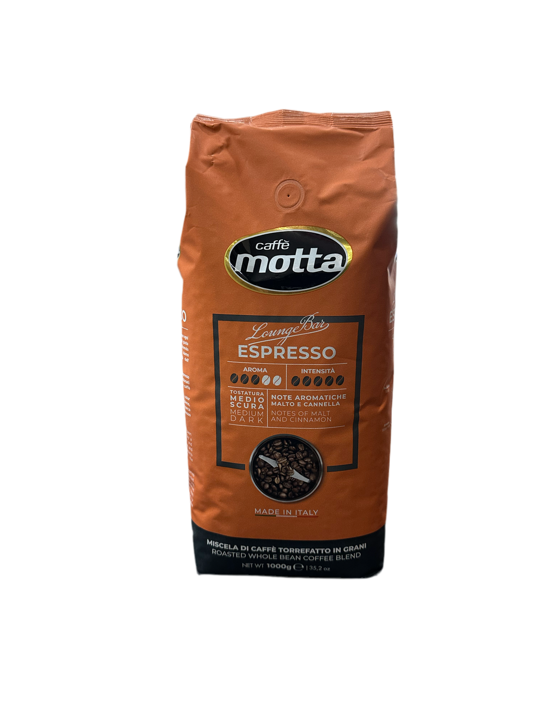 Caffè Motta: “Espresso” Lounge Bar Roasted Espresso Beans 1 Kg 2.2 Lb