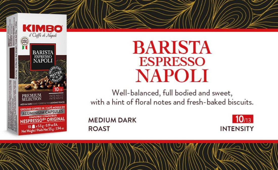 Kimbo Barista Napoli Espresso Aluminium Capsules, Nespresso Compatible | Smooth & Rich Italian Espresso | Medium Dark Roast, 100 Count