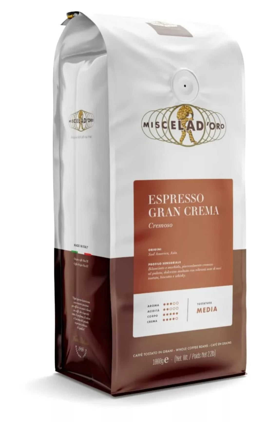 Miscela D'Oro Gran Crema Espresso Beans, Two Bags (2.2 lb each) 🇮🇹