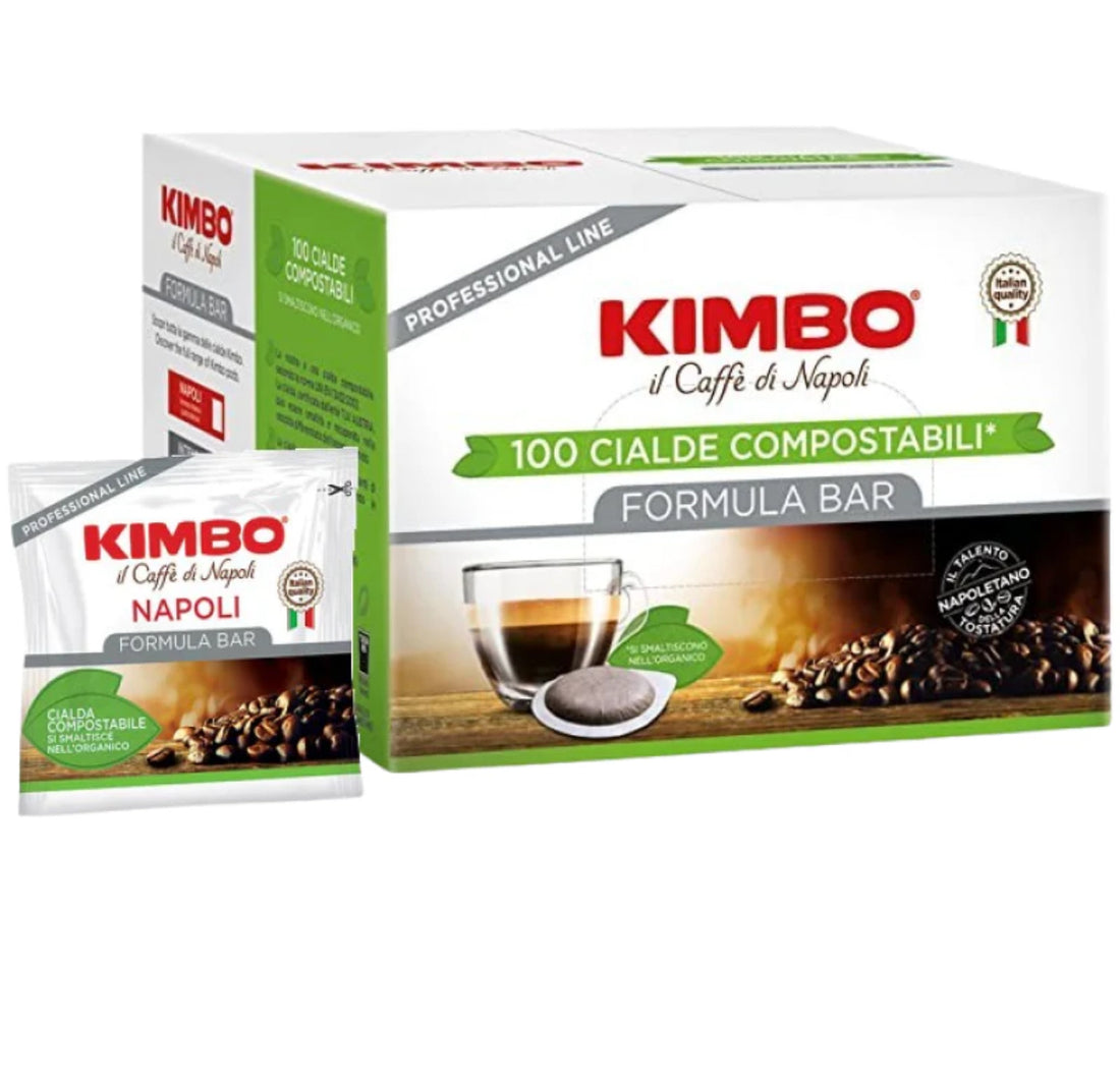 Kimbo Napoli Espresso Compostable ESE Pods, 100 Pods  (New Formula Bar) ‼️Please NOTE these pods have a best before date of 10/29/2023‼️