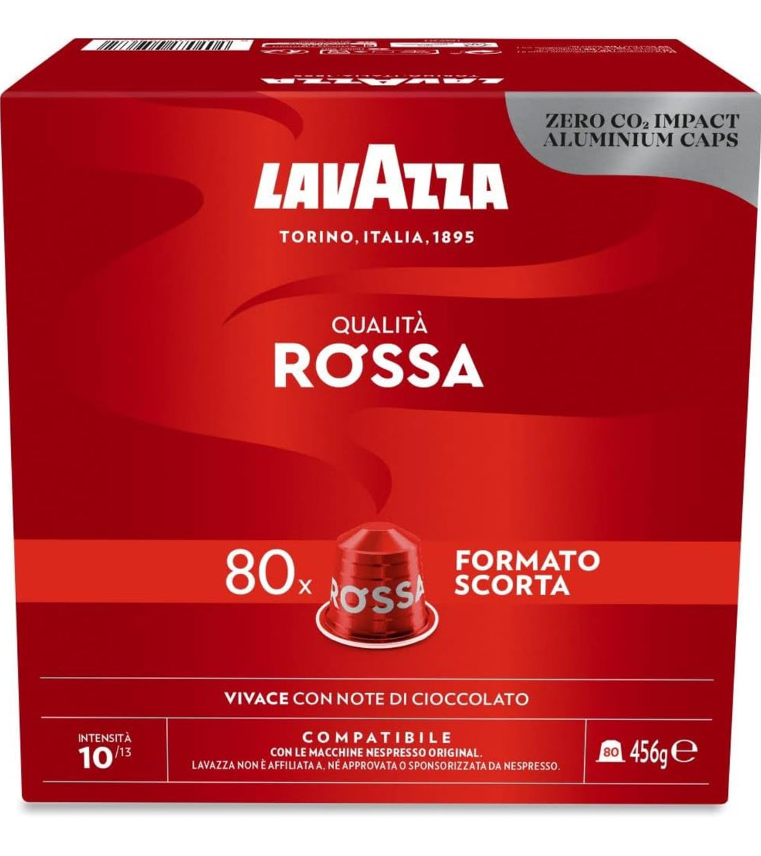 Lavazza Nespresso Capsules, Qualita Rossa, 80 Count Aluminum capsules