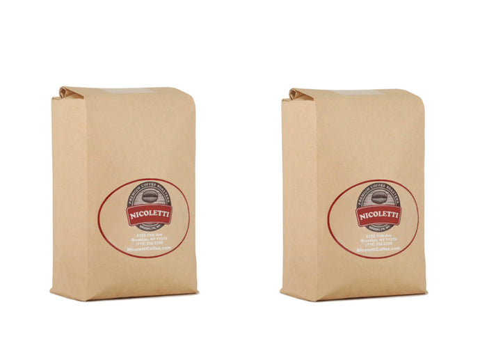 Nicoletti Coffee Espresso “Old School 1972” Whole Beans 2lb (2 Pack)Made in Brooklyn since 1972