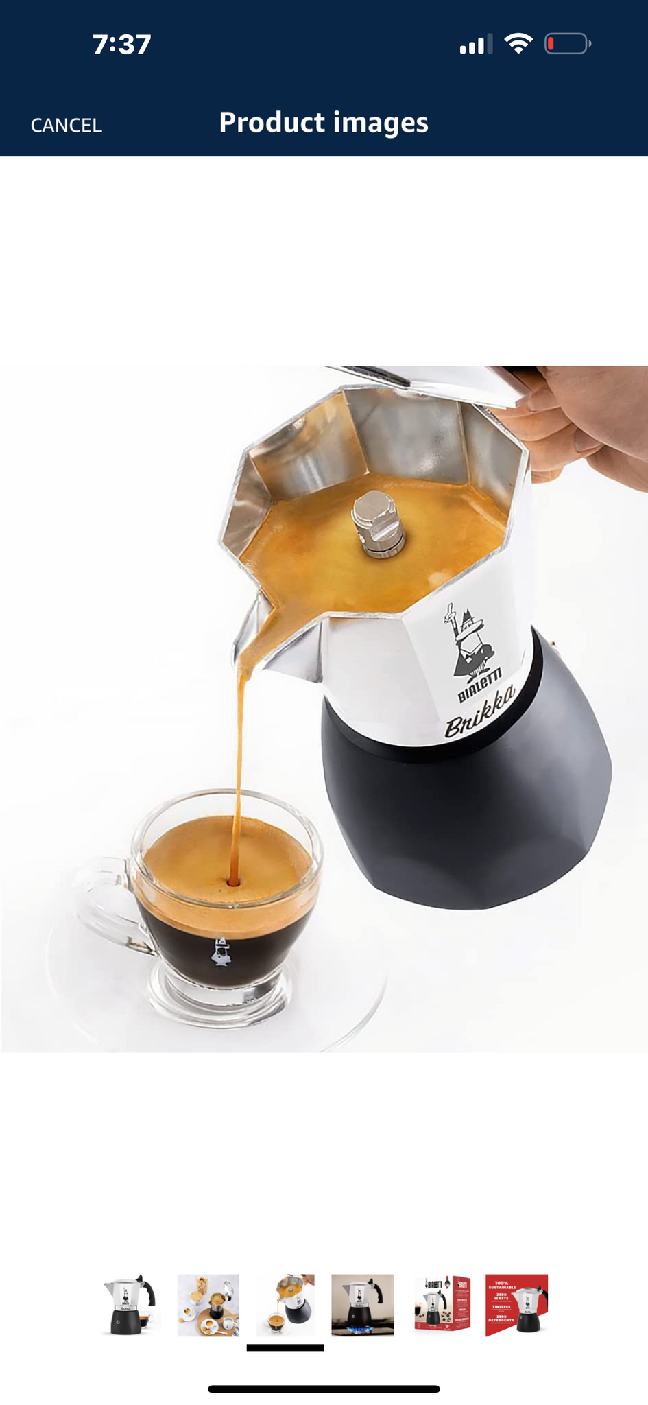 Bialetti Brikka 4 cups coffee maker that produce crema