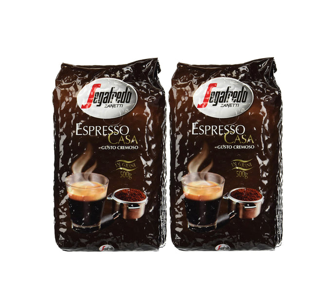 Segafredo Casa Whole Beans Coffee 2 Packs 17.6oz/500g Each