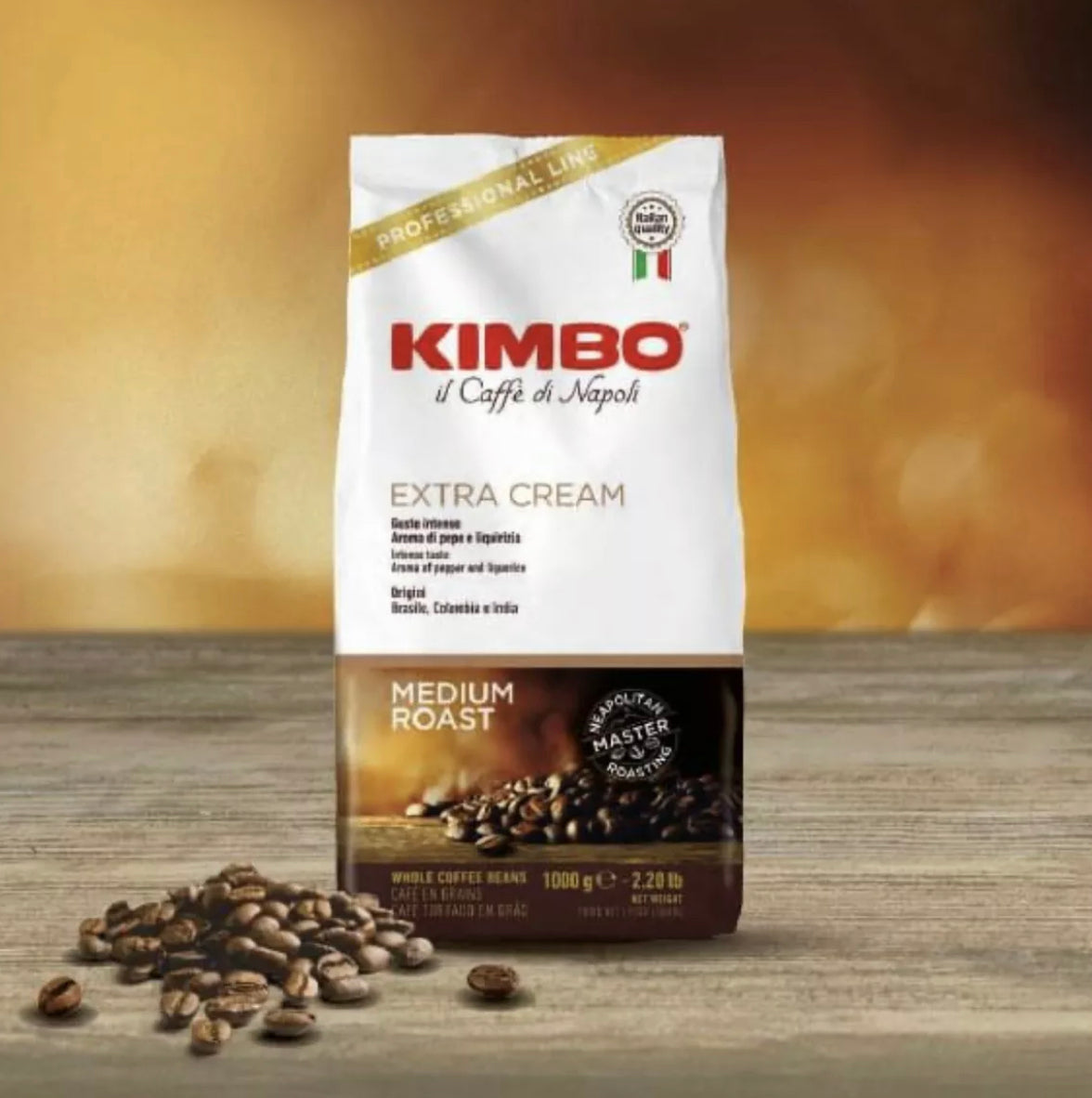 Kimbo Extra Cream Espresso Whole Beans 2.2lb/1000g (Italian Import